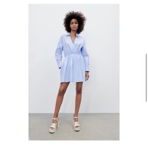 Zara Shirt Dress Blue